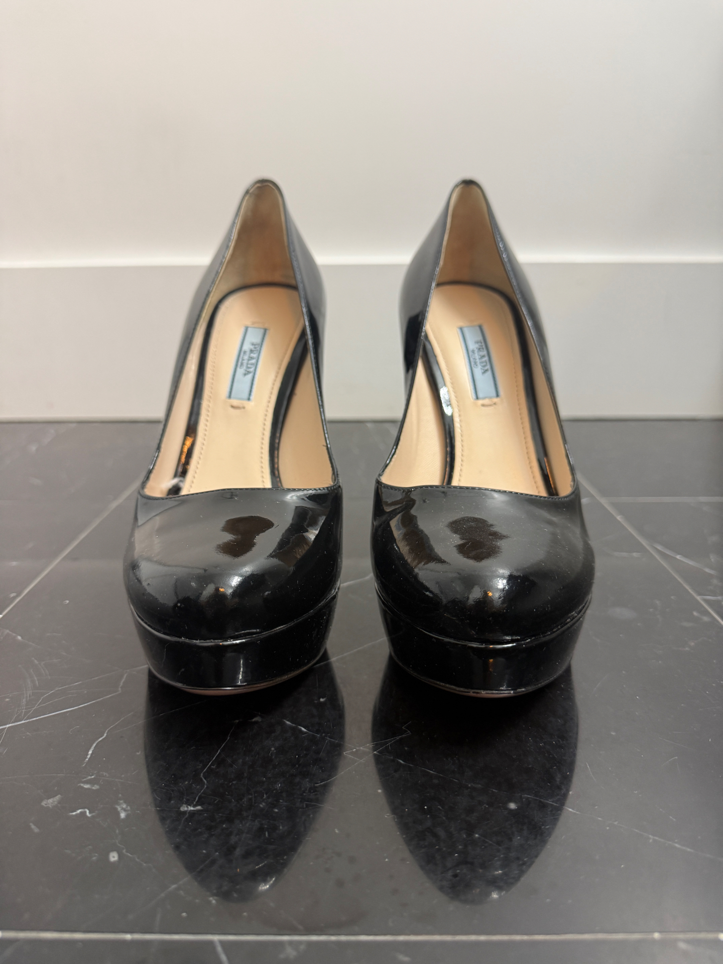 Prada Patent Leather Platform Pumps