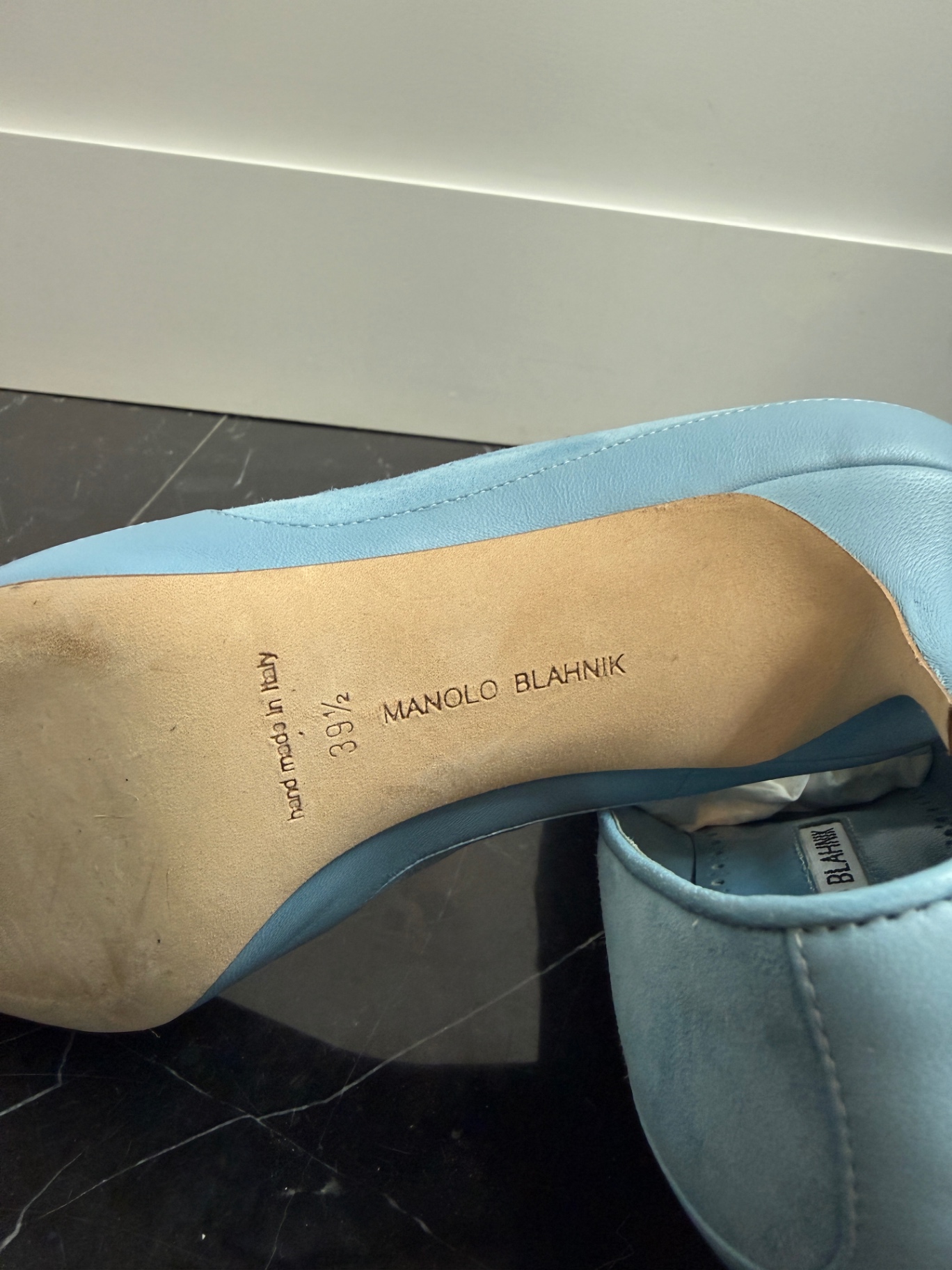 Manolo Blahnik Sole Stamp Detail