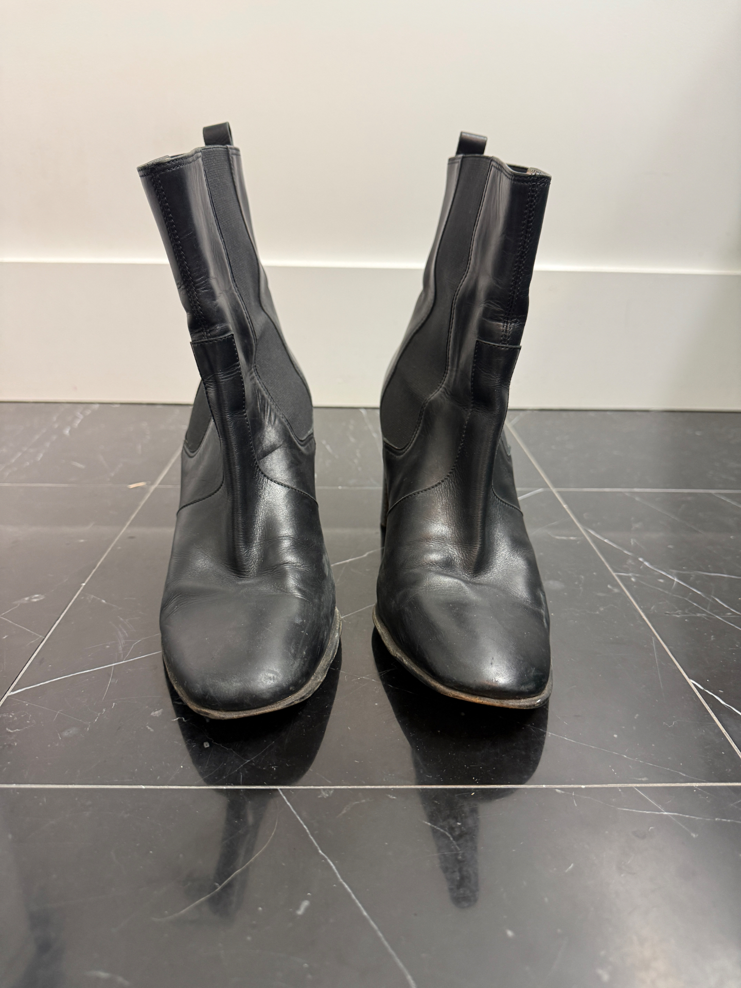 Hermès Black Leather Ankle Boots
