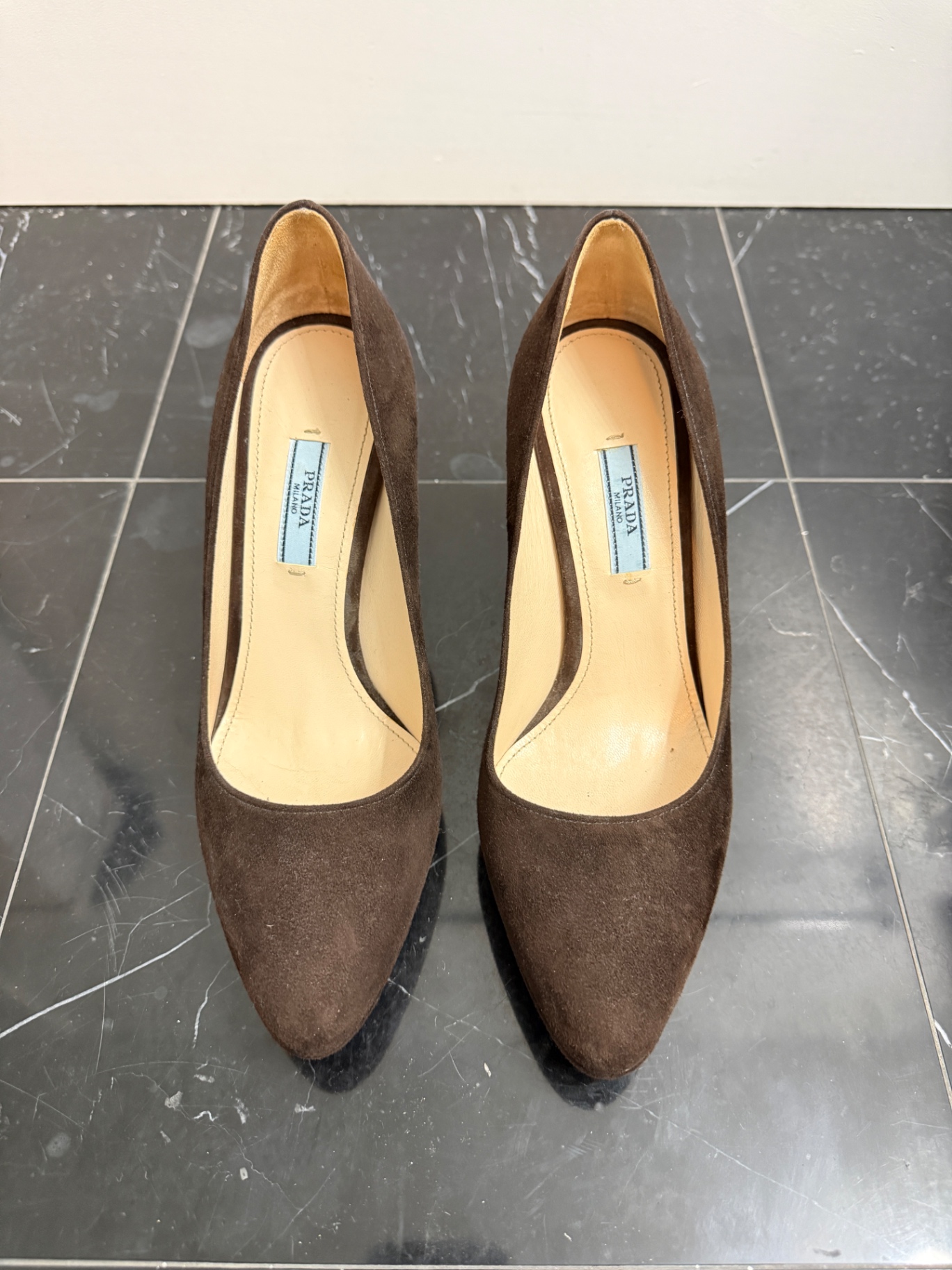 Prada Brown Suede Pumps